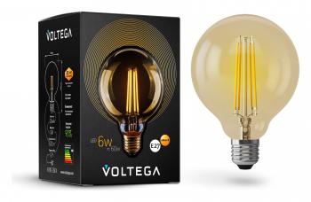 Лампа светодиодная Voltega Globe E27 6Вт 2800K 7084 Лампа светодиодная Voltega Globe E27 6Вт 2800K 7084
