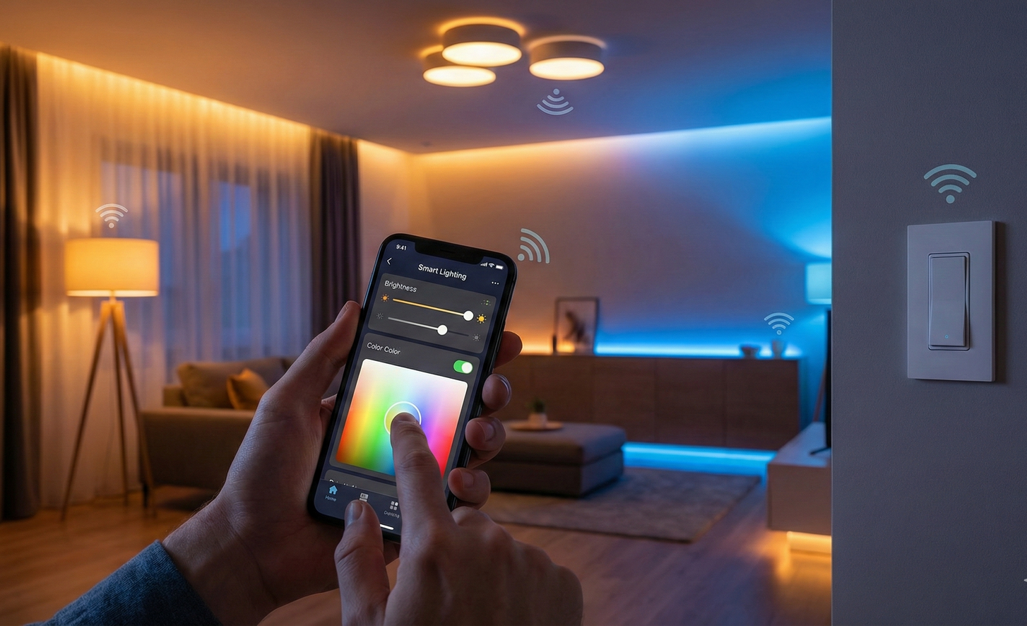 Открыть Управление освещением со смартфона: свобода и контроль Фото Управление освещением со смартфона: свобода и контроль