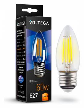 Лампа светодиодная Voltega Candle E27 6W E27 6Вт 2800K 7046 Лампа светодиодная Voltega Candle E27 6W E27 6Вт 2800K 7046