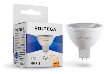 Лампа светодиодная Voltega Sofit GU5.3 Lens GU5.3 7Вт 2800K 7062 Лампа светодиодная Voltega Sofit GU5.3 Lens GU5.3 7Вт 2800K 7062