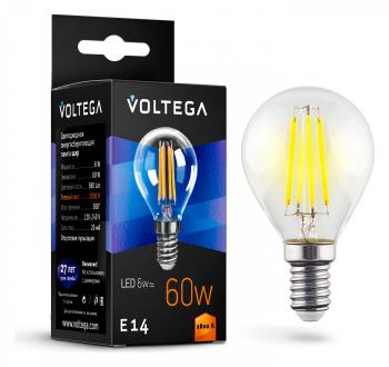 Лампа светодиодная Voltega Globe 6W E14 6Вт 2800K 7021 Лампа светодиодная Voltega Globe 6W E14 6Вт 2800K 7021
