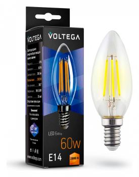 Лампа светодиодная Voltega Candle 6W E14 6Вт 2800K 7019 Лампа светодиодная Voltega Candle 6W E14 6Вт 2800K 7019