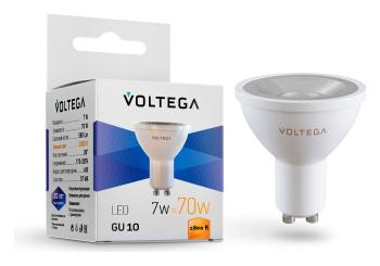 Лампа светодиодная Voltega Sofit GU10 Lens GU10 7Вт 2800K 7060 Лампа светодиодная Voltega Sofit GU10 Lens GU10 7Вт 2800K 7060