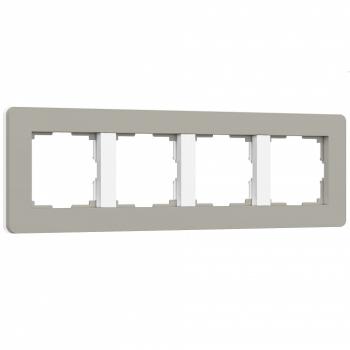 Рамка на 4 поста Werkel Split (дымчатый/белый, soft-touch) W0043067 Рамка на 4 поста Werkel Split (дымчатый/белый, soft-touch) W0043067