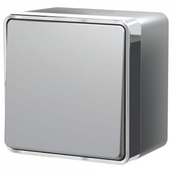 Выключатель одноклавишный влагозащищенный Werkel Gallant (серебряный) W5010206