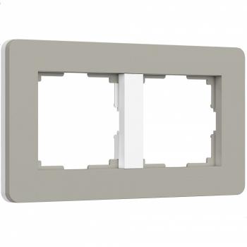 Рамка на 2 поста Werkel Split (дымчатый/белый, soft-touch) W0023067 Рамка на 2 поста Werkel Split (дымчатый/белый, soft-touch) W0023067
