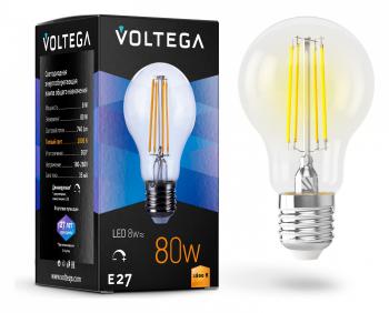 Лампа светодиодная Voltega General purpose bulb E27 8Вт 2800K 5489 Лампа светодиодная Voltega General purpose bulb E27 8Вт 2800K 5489