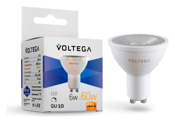 Лампа светодиодная Voltega Sofit dim GU10 Lens GU10 6Вт 2800K 7108 Лампа светодиодная Voltega Sofit dim GU10 Lens GU10 6Вт 2800K 7108