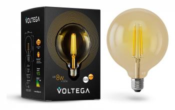 Лампа светодиодная Voltega Globe E27 8Вт 2800K 6838 Лампа светодиодная Voltega Globe E27 8Вт 2800K 6838