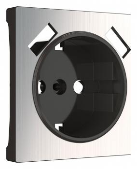 Накладка для розетки с заземлением и 2хUSB Werkel глянцевый никель W1179502