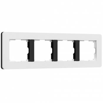 Рамка на 4 поста Werkel Split (белый/черный, soft-touch) W0043068 Рамка на 4 поста Werkel Split (белый/черный, soft-touch) W0043068