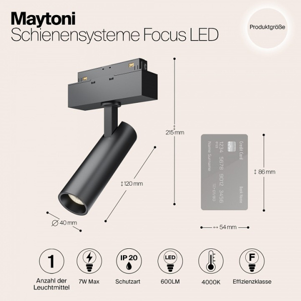 Фото Светильник на штанге Maytoni Focus LED TR019-2-7W4K-B
