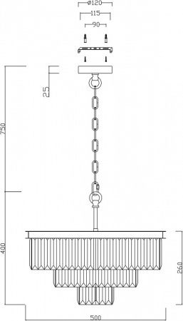 Фото Подвесной светильник Maytoni Revero MOD085PL-07CH