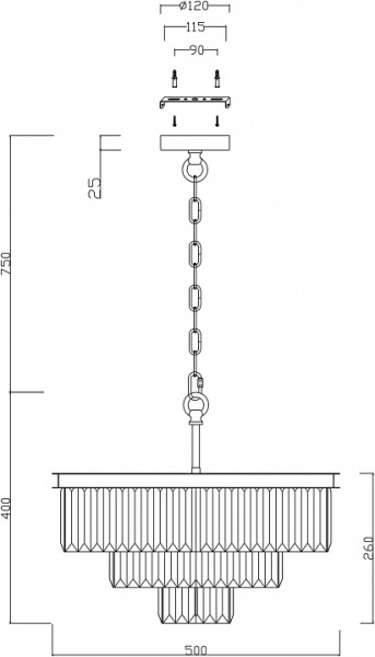 Фото Подвесной светильник Maytoni Revero MOD085PL-07CH