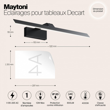 Фото Подсветка для зеркала Maytoni Decart MIR010WL-L12B4K