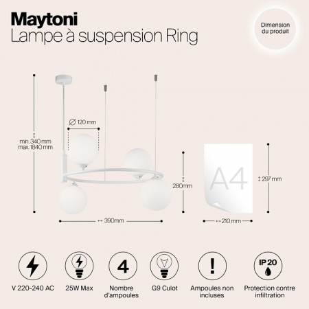 Фото Подвесная люстра Maytoni Ring MOD013PL-04W