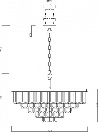 Фото Подвесная люстра Maytoni Revero MOD085PL-12BS
