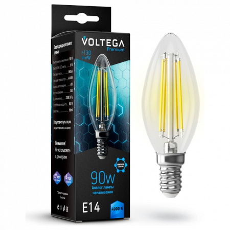 Фото Лампа светодиодная Voltega Candle 9W Graphene E14 7Вт 4000K 7135