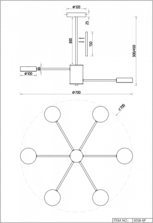 Фото Люстра на штанге F-promo Atma 3058-6P