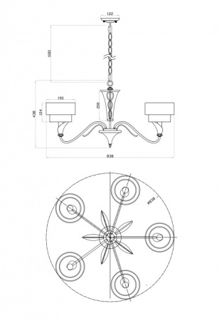 Фото Подвесная люстра Maytoni Lillian H311-05-G