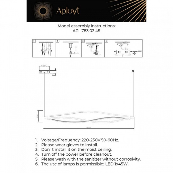 Фото Подвесной светильник Aployt Manon APL.783.03.45
