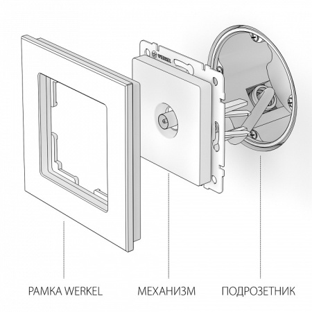 Открыть ТВ-розетка оконечная без рамки Werkel графит рифленый W1183004 Фото ТВ-розетка оконечная без рамки Werkel графит рифленый W1183004