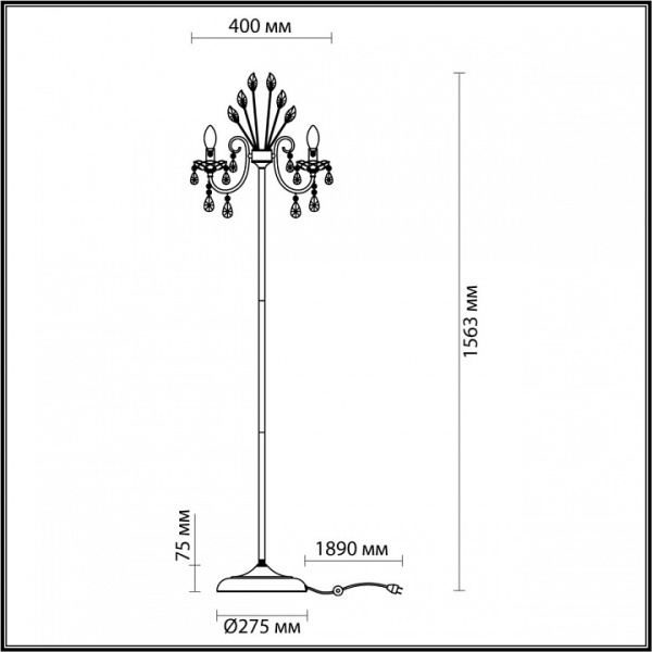 Фото Торшер Odeon Light Versia 4977/3F