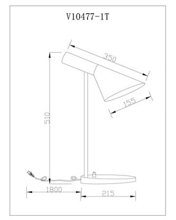 Фото Настольная лампа офисная Moderli Turin V10477-1T