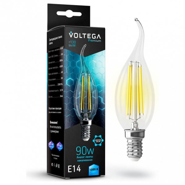 Открыть Лампа светодиодная Voltega Candle wind 9W Graphene E14 7Вт 4000K 7133 Фото Лампа светодиодная Voltega Candle wind 9W Graphene E14 7Вт 4000K 7133