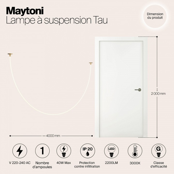 Фото Подвесной светильник Maytoni Tau MOD146PL-L40G3K