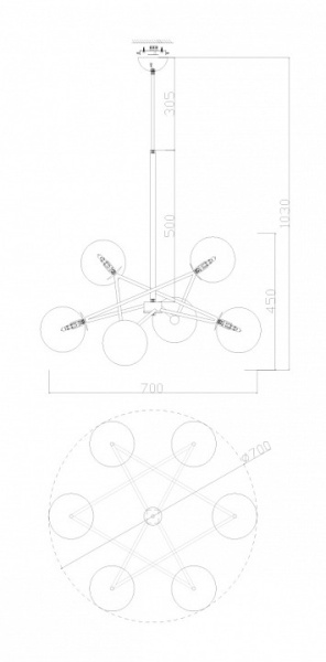 Фото Люстра на штанге Freya Bumble FR5144PL-06TR