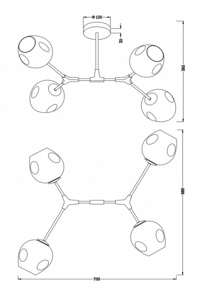 Фото Накладной светильник Freya Desi FR5006CL-04B