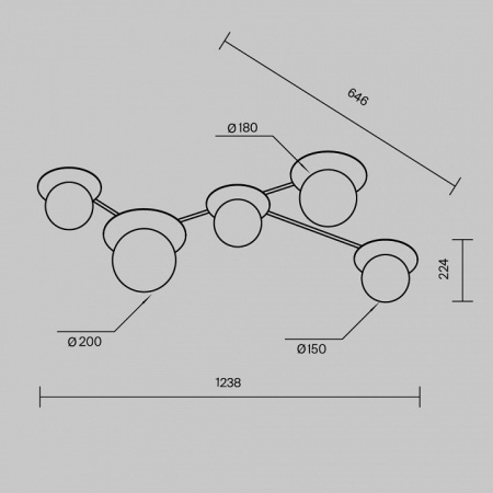Фото Потолочная люстра Maytoni Star sky MOD291CL-05BS1