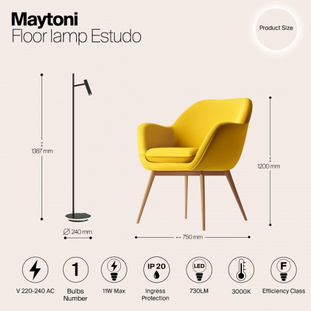 Фото Торшер Maytoni Estudo Z010FL-L8B3K