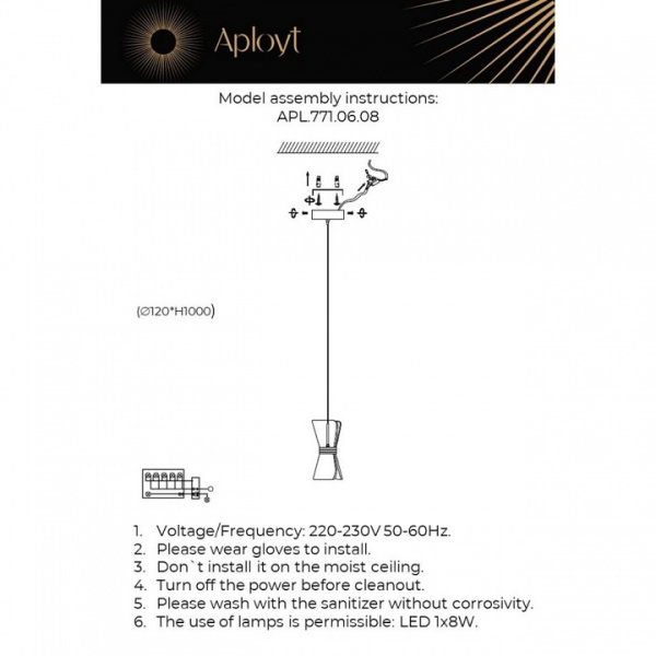 Фото Подвесной светильник Aployt Charlayn APL.771.06.08
