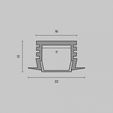 Фото Профиль встраиваемый Maytoni Алюминиевый профиль ALM006S-2M