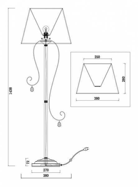 Фото Торшер Freya Simone FR2020-FL-01-BZ