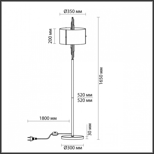 Фото Торшер Odeon Light Margaret 4895/3F