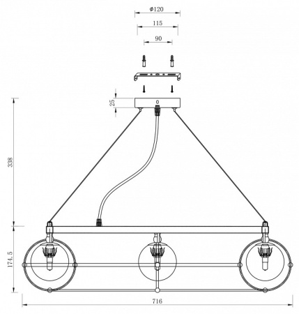 Фото Подвесная люстра Maytoni Carcass MOD312PL-10GCH