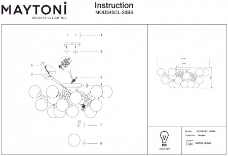 Фото Потолочная люстра Maytoni Dallas MOD545CL-20BS
