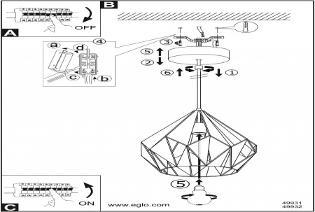 Фото Подвесной светильник Eglo Carlton 1 49931
