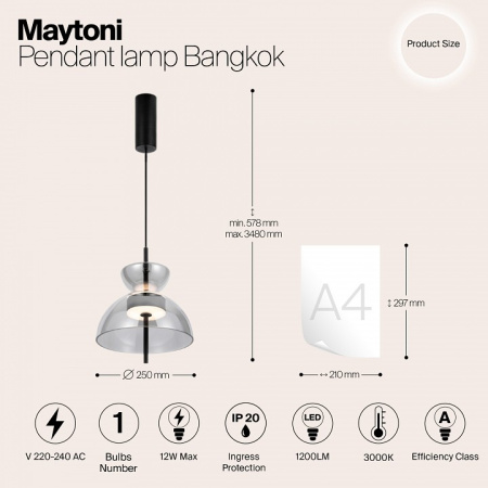 Фото Подвесной светильник Maytoni Bangkok MOD185PL-L6B3K5
