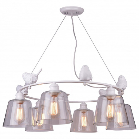 Открыть Подвесная люстра Arte Lamp Passero A4289LM-6WH Фото Подвесная люстра Arte Lamp Passero A4289LM-6WH