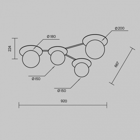 Фото Потолочная люстра Maytoni Star sky MOD291CL-04BS1