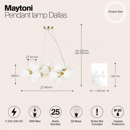Фото Подвесная люстра Maytoni Dallas MOD545PL-25BS