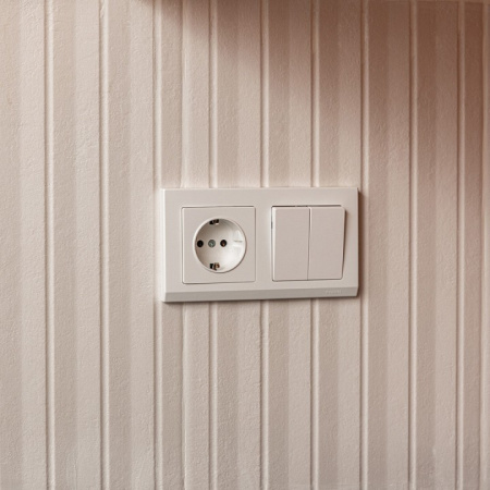 Фото Выключатель двухклавишный без рамки Werkel белый W1120001