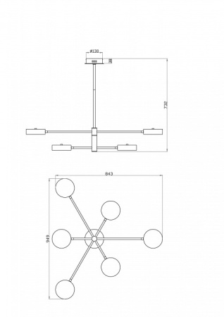 Фото Люстра на штанге Freya Tibo FR6048CL-L6GR
