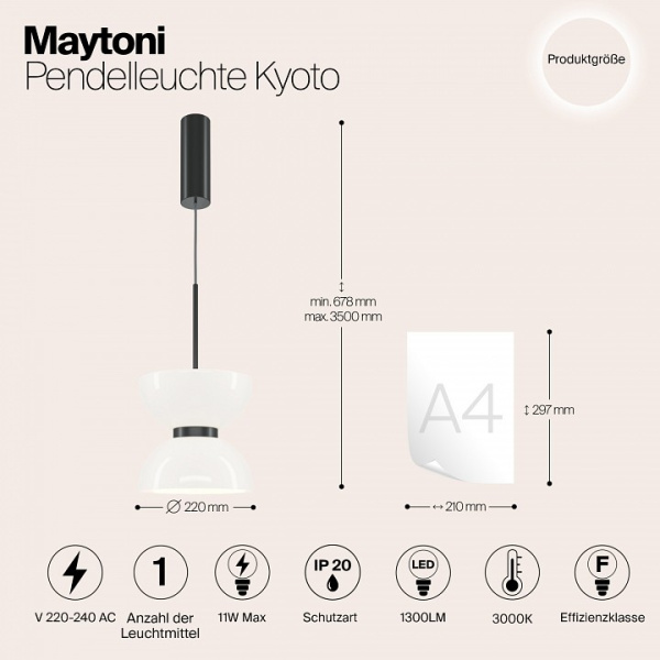 Фото Подвесной светильник Maytoni Kyoto MOD178PL-L11B3K