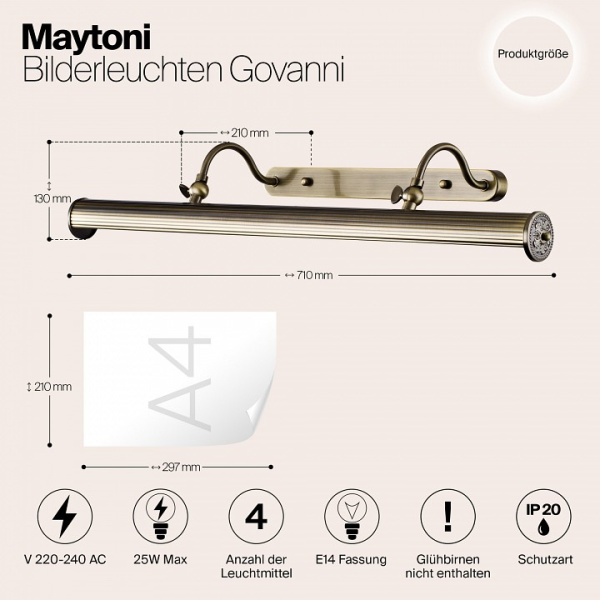 Фото Подсветка для картины Maytoni Govanni PIC119-44-R