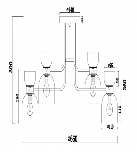 Фото Потолочная люстра Freya Isla FR5094PL-08G